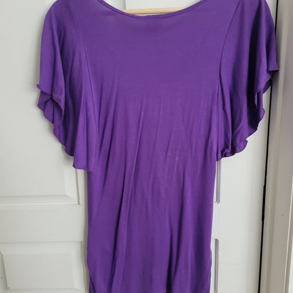 Suzy Shier Purple Flower Tshirt - Picture 2 of 3